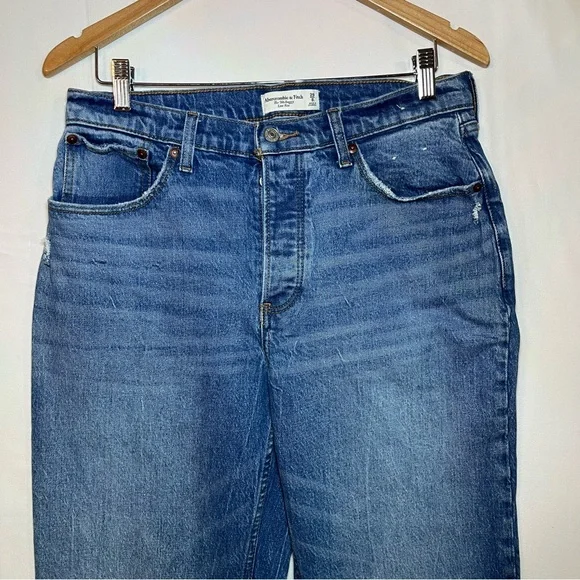 Abercrombie 90s Baggy Jeans Medium Wash Low Rise 29 Straight Y2K Streetwear - Picture 5 of 10